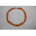Beautiful Single Line Synthetic Processed Amber Yellow Stone NECKLACE